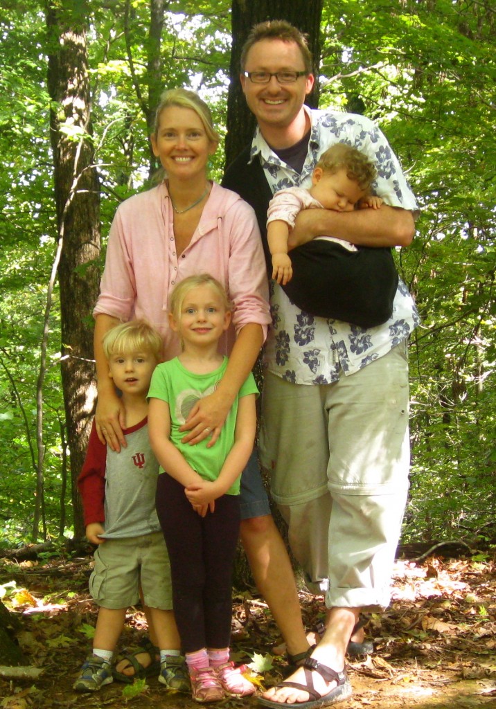 Camping and hiking with my husband and three kids (7, 5, & 3) in Yellowwood State Forest.